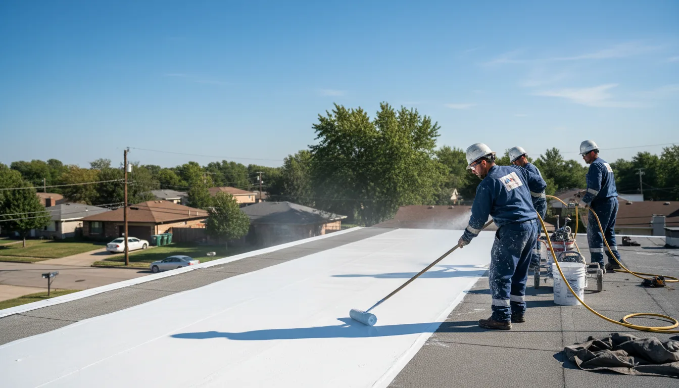 Commercial roof coating in Gibson City, IL near me